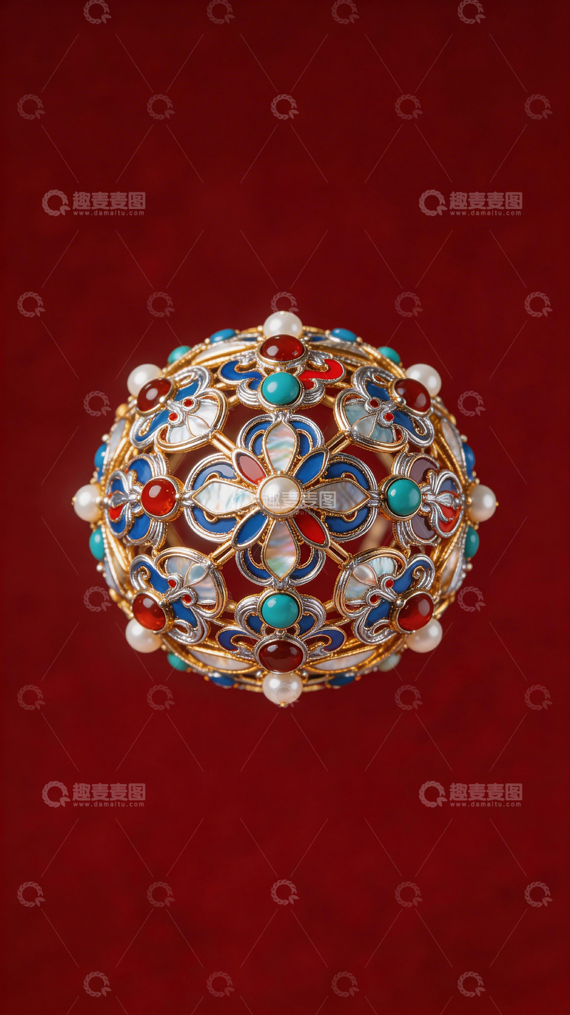 高清大图下载【趣麦麦图】华丽珠宝球形饰品特写