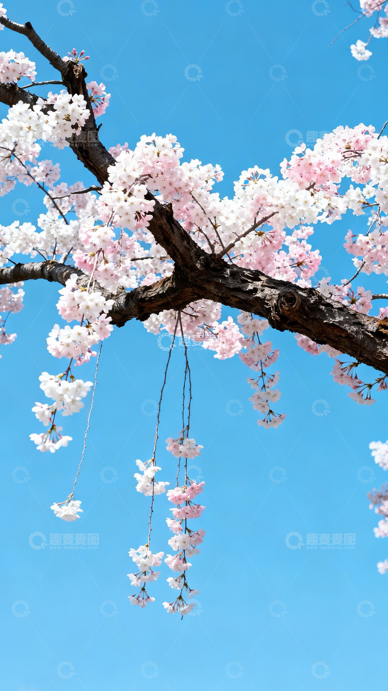 高清大图下载【趣麦麦图】樱花仰拍日系清新6
