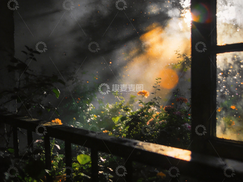 高清大图下载【趣麦麦图】窗外阳台绿植2