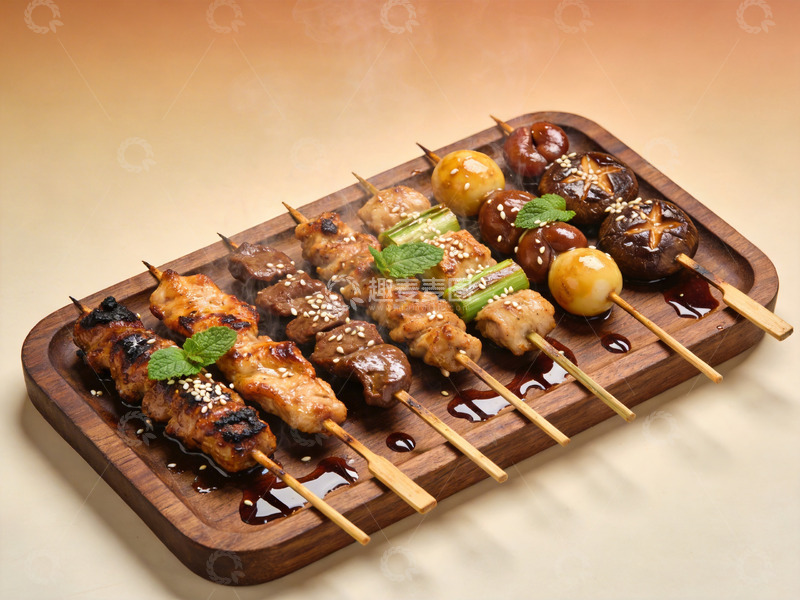 高清大图下载【趣麦麦图】日式烧鸟拼盘4