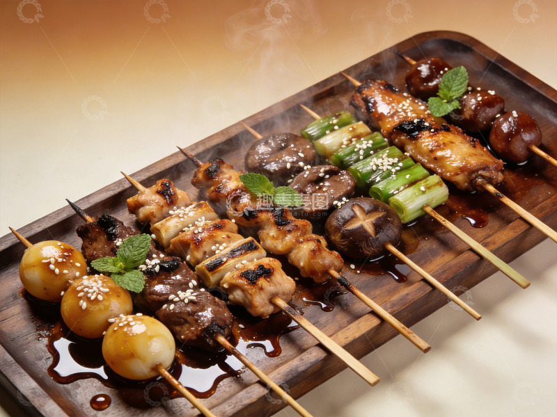 高清大图下载【趣麦麦图】日式烧鸟拼盘3