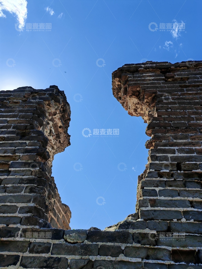 高清大图下载【趣麦麦图】古墙蓝天历史遗迹