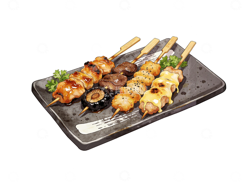 源文件下载【趣麦麦图】漫画风格日式烤串7