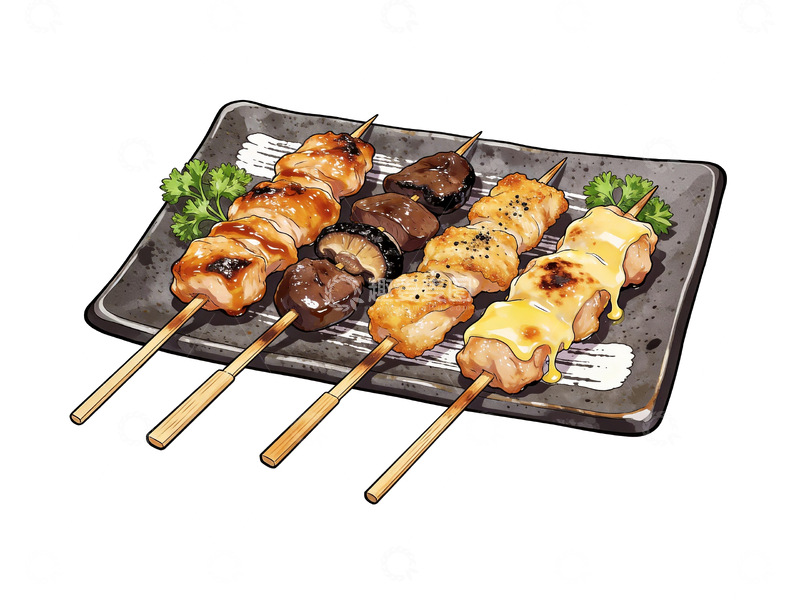 源文件下载【趣麦麦图】漫画风格日式烤串4