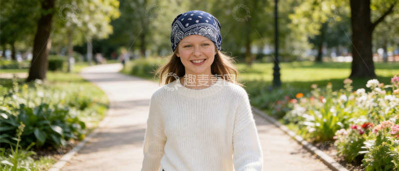 高清大图下载【趣麦麦图】外国女性头巾使用场景04