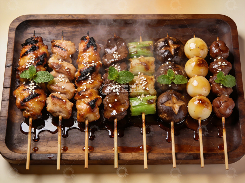 高清大图下载【趣麦麦图】日式烧鸟拼盘5