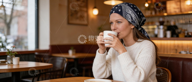 高清大图下载【趣麦麦图】外国女性头巾使用场景01