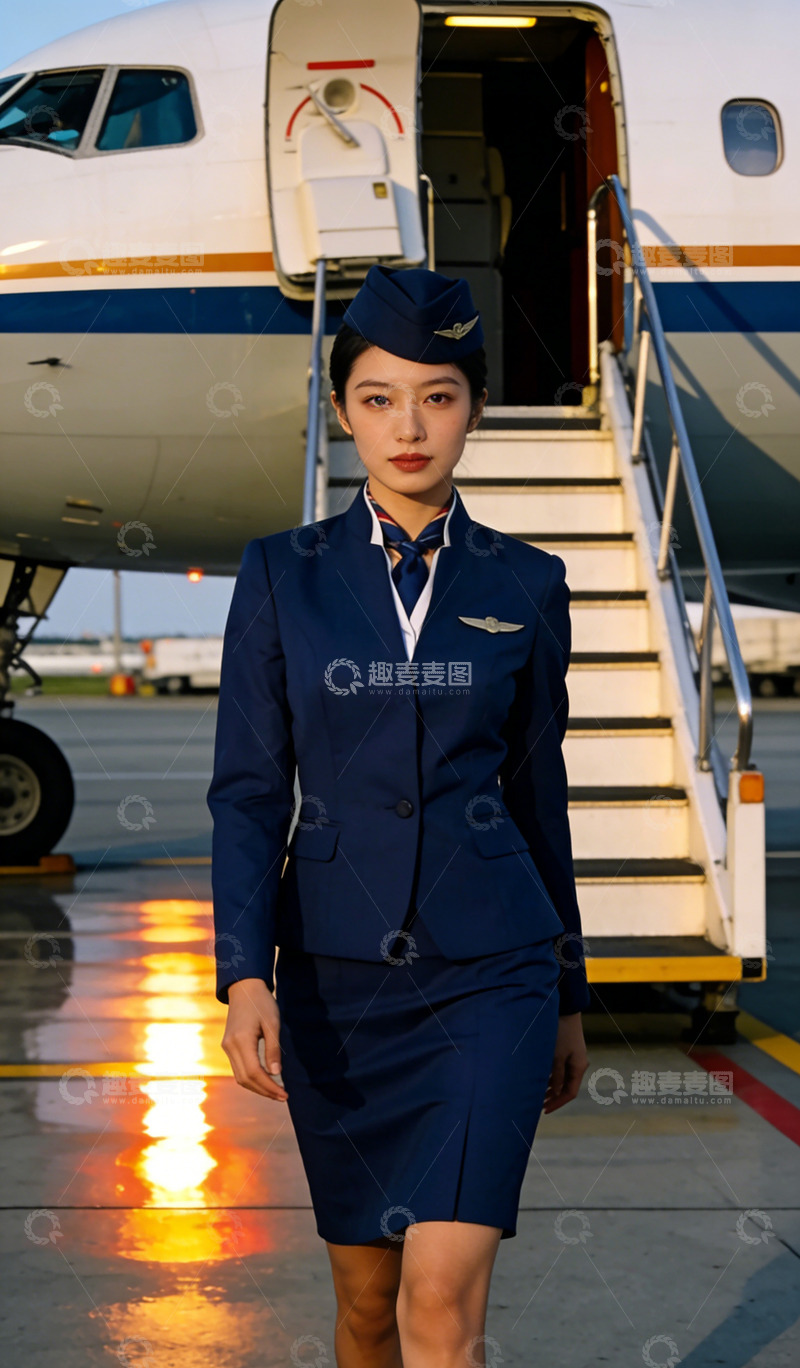 高清大图下载【趣麦麦图】空姐制服机场摄影写真