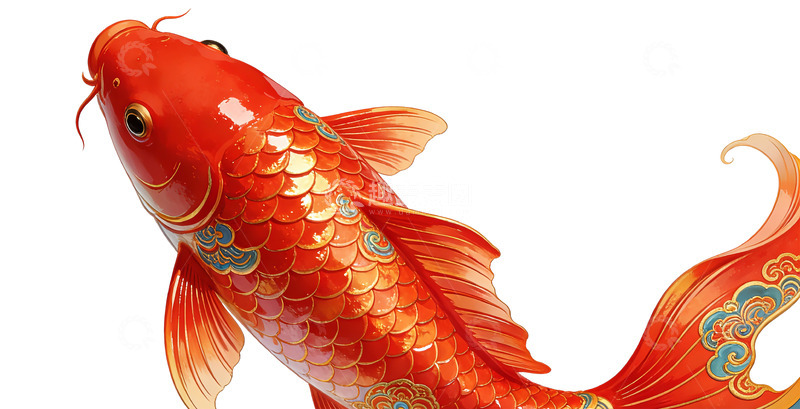 高清大图下载【趣麦麦图】中国风锦鲤插画设计图