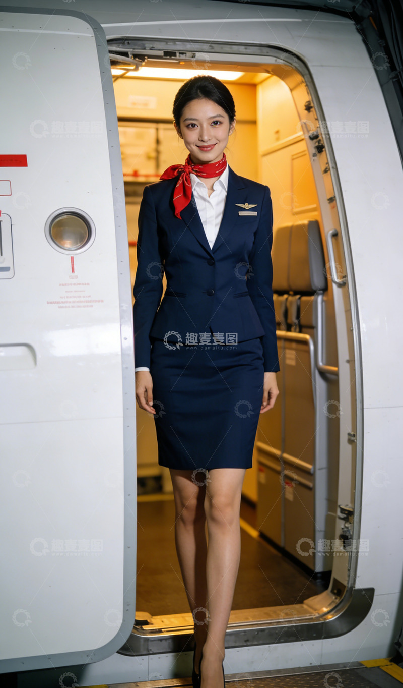 高清大图下载【趣麦麦图】空姐制服展示航空素材