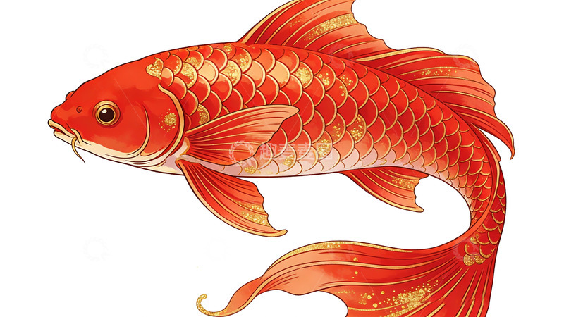 高清大图下载【趣麦麦图】锦鲤插画艺术装饰画
