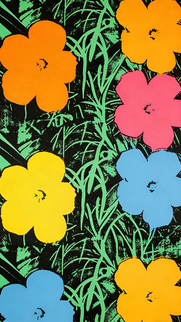 波普艺术花朵图案设计素材