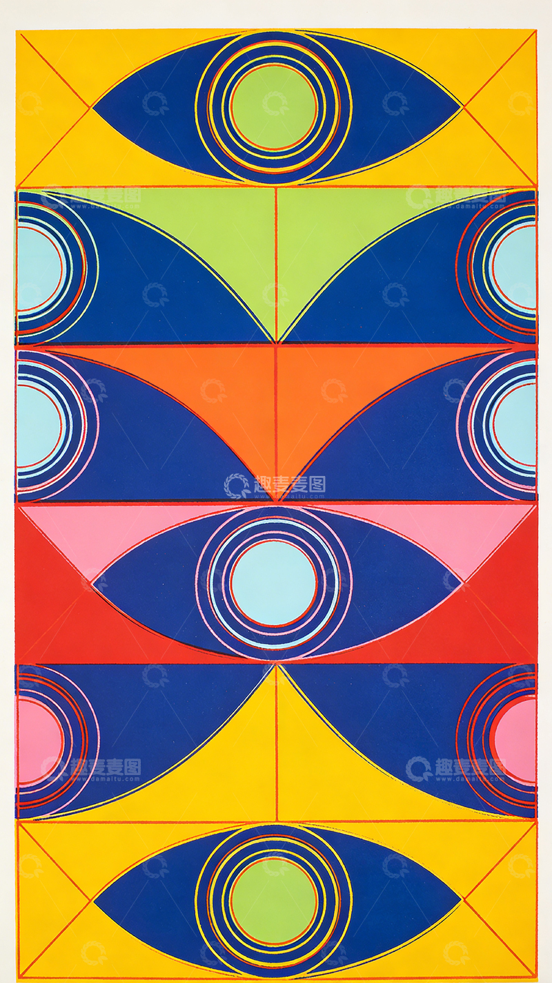 高清大图下载【趣麦麦图】对称几何色彩图案设计