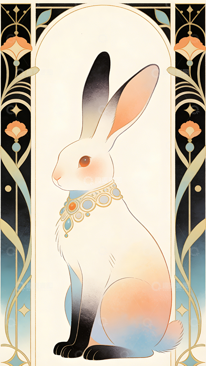 高清大图下载【趣麦麦图】装饰兔插画新艺术风格