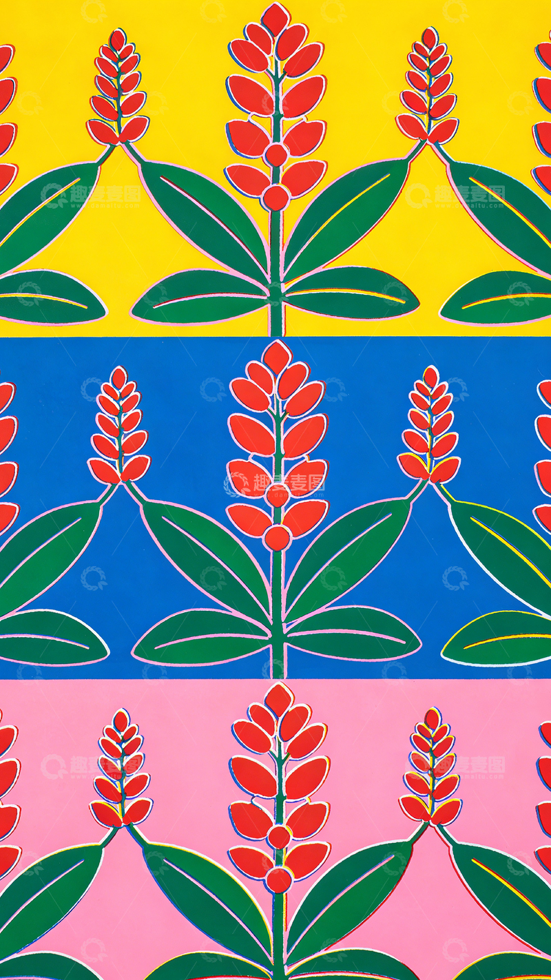 高清大图下载【趣麦麦图】鲜艳花卉图案装饰艺术