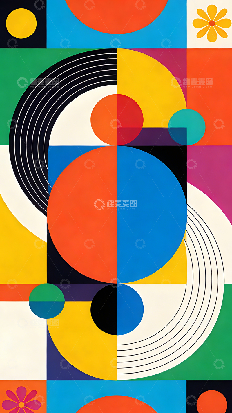 高清大图下载【趣麦麦图】几何抽象图案设计素材