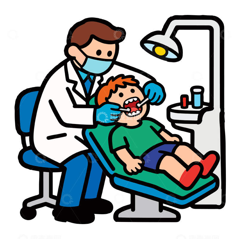 源文件下载【趣麦麦图】牙科诊所治疗场景插画