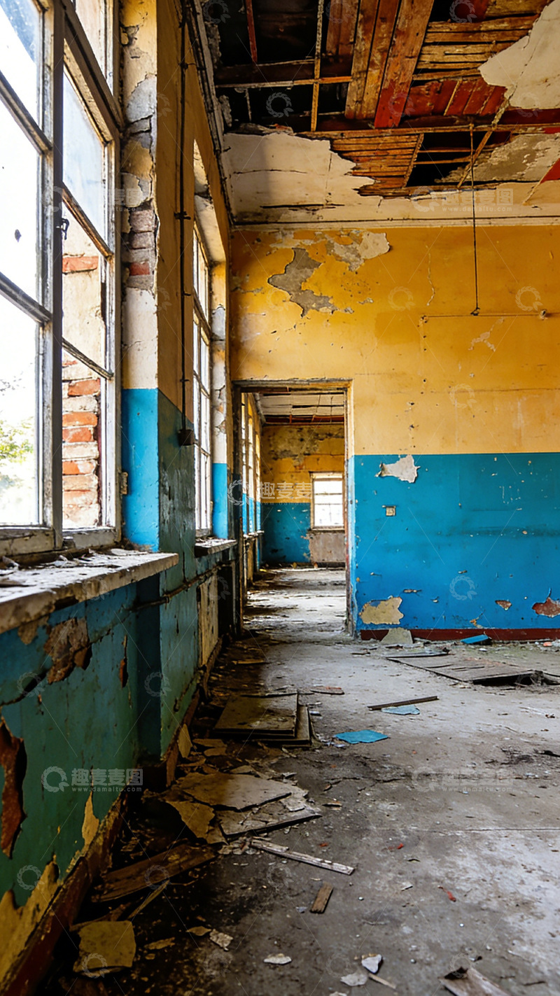 高清大图下载【趣麦麦图】废弃建筑内部景象