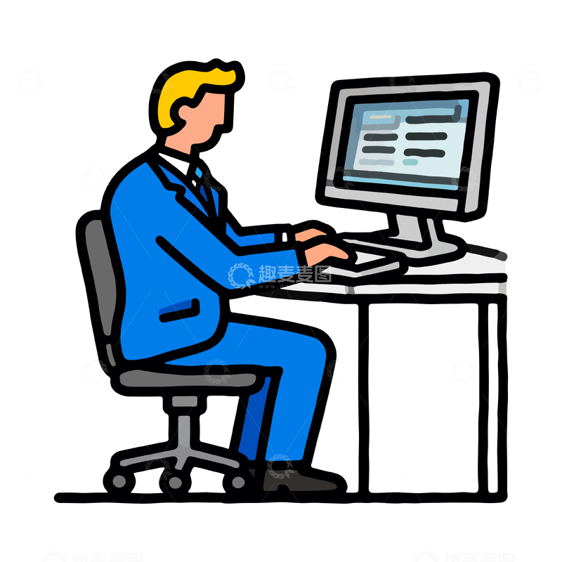 源文件下载【趣麦麦图】简约商务办公场景矢量图