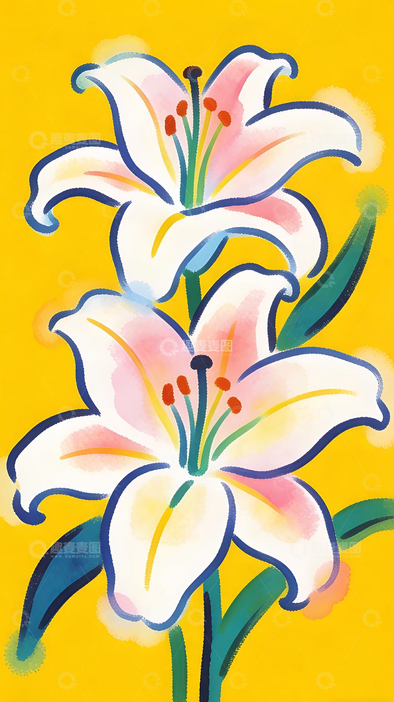 高清大图下载【趣麦麦图】抽象花卉艺术画