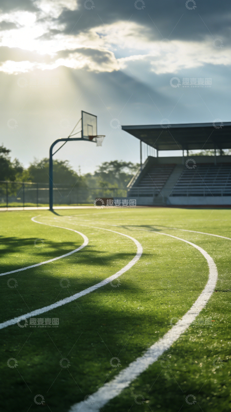 高清大图下载【趣麦麦图】阳光操场篮球场景