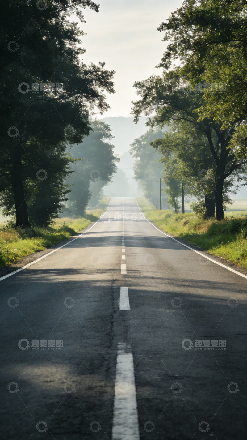 高清大图下载【趣麦麦图】清晨公路风景摄影