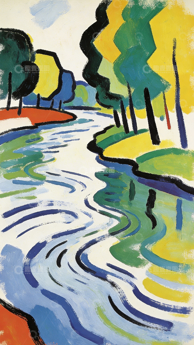 高清大图下载【趣麦麦图】抽象风景色彩绘画