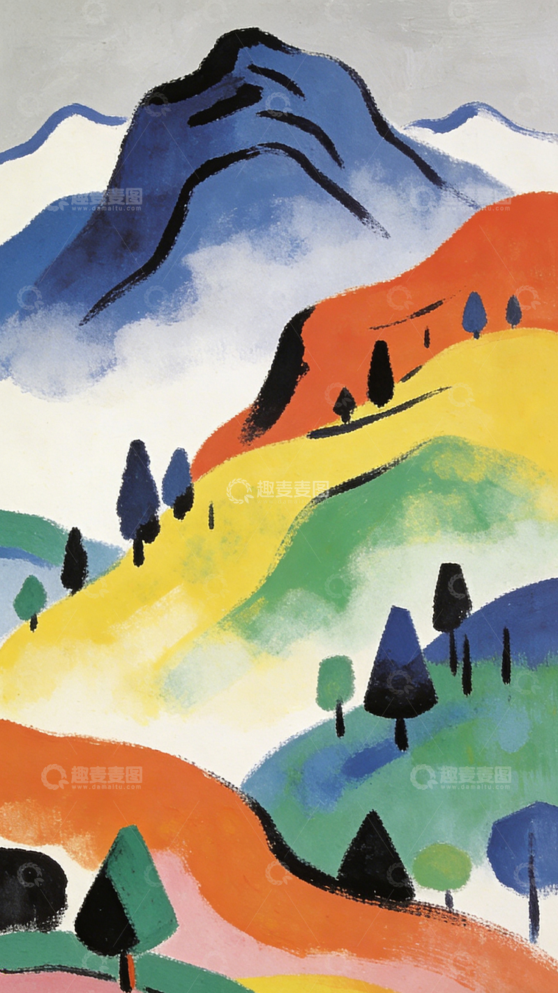 高清大图下载【趣麦麦图】抽象风景色彩绘画
