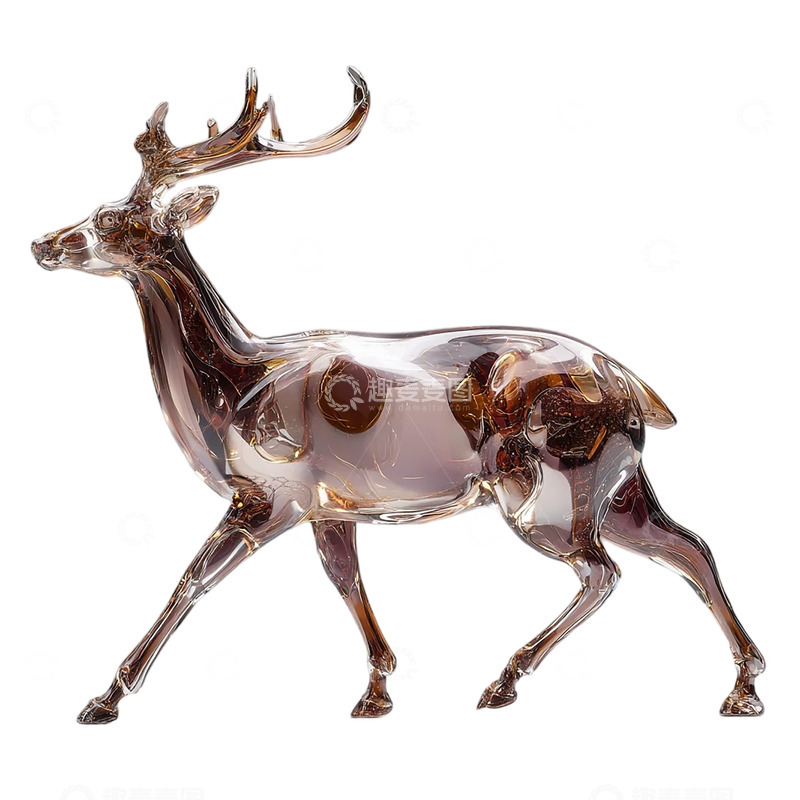 高清大图下载【趣麦麦图】水晶幻影中的优雅麋鹿奇迹