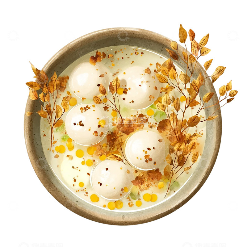 高清大图下载【趣麦麦图】秋意浓浓的温润汤碗