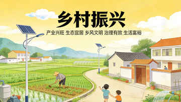 乡村振兴田园风光插画