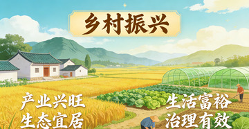 田园风光乡村振兴宣传海报