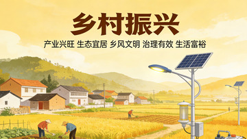 乡村振兴生态宜居手绘海报