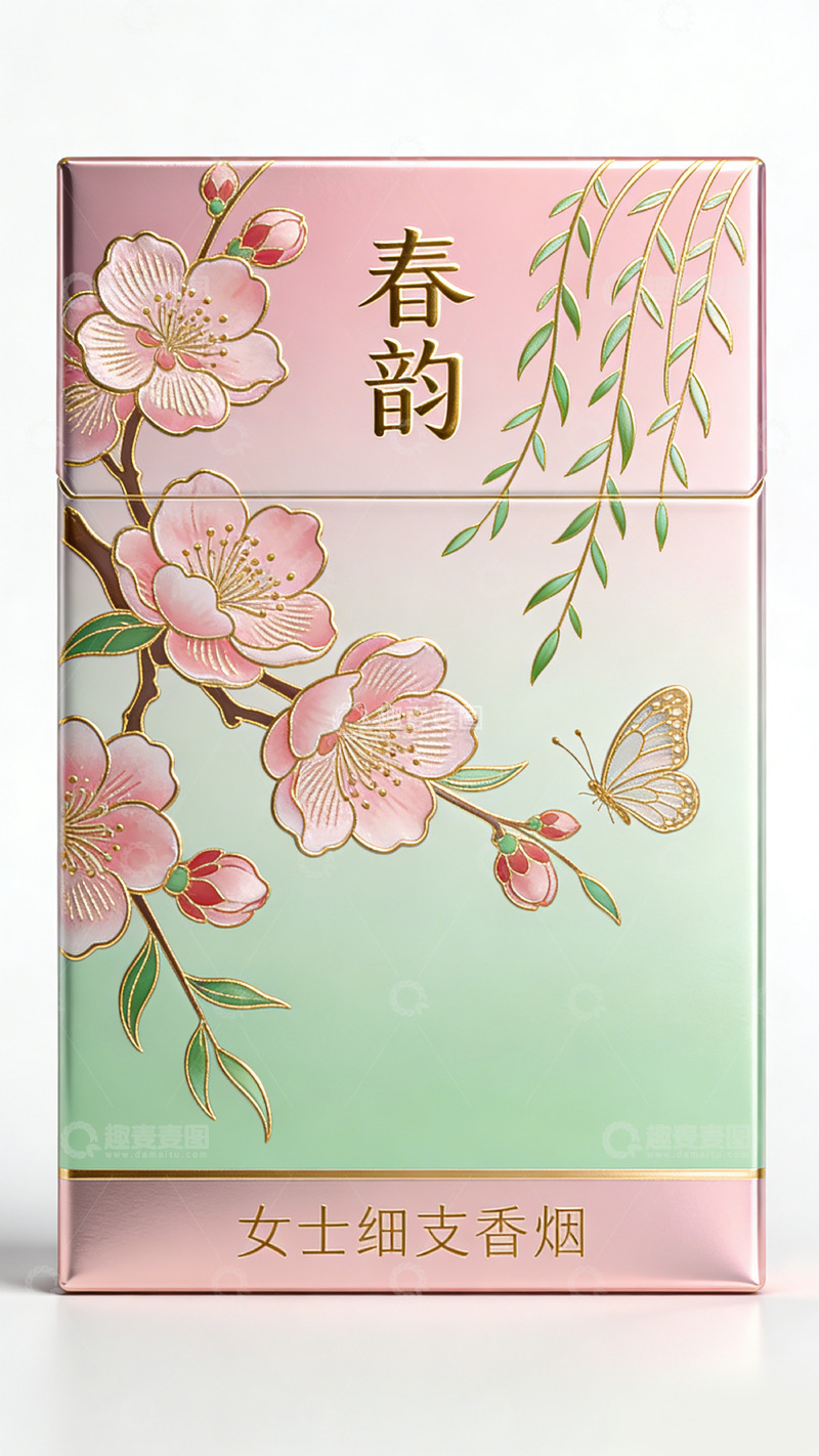 高清大图下载【趣麦麦图】春韵女士香烟包装盒设计