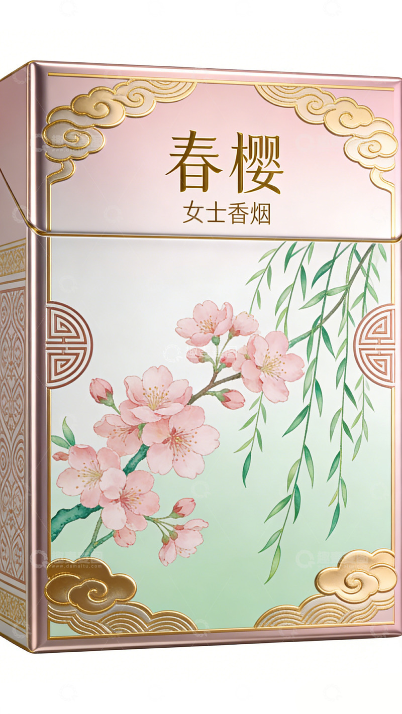 高清大图下载【趣麦麦图】春樱女士香烟包装设计