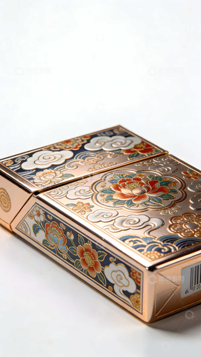高清大图下载【趣麦麦图】精致花纹金属盒装饰画
