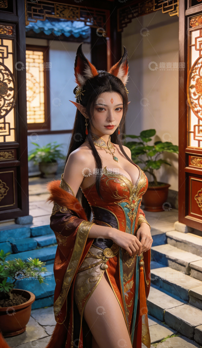 高清大图下载【趣麦麦图】古风美女华丽服饰写真摄影