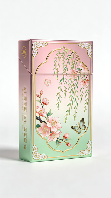 东方美学花卉蝴蝶包装盒设计