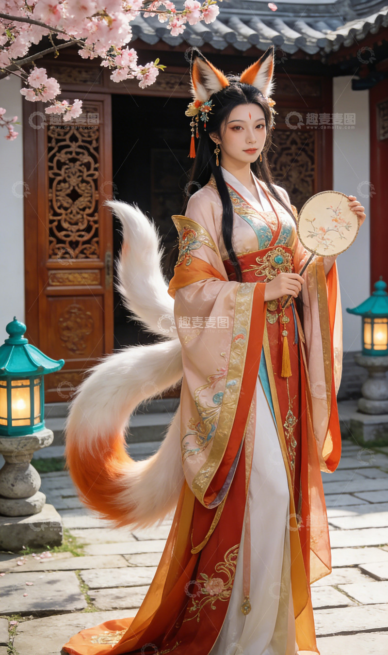 高清大图下载【趣麦麦图】古风汉服狐仙写真