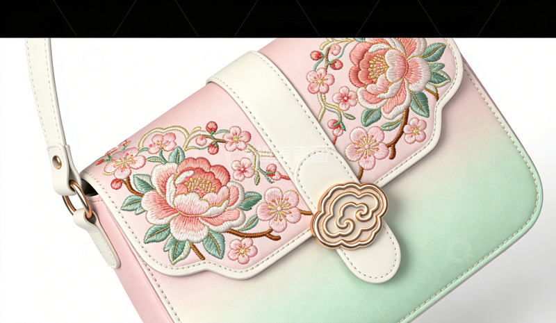 高清大图下载【趣麦麦图】刺绣花朵斜挎包设计