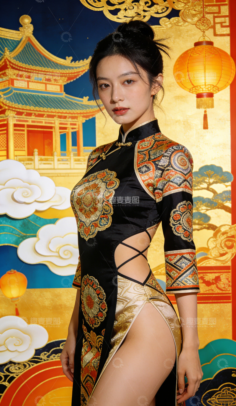 高清大图下载【趣麦麦图】中国风旗袍美女传统文化摄影