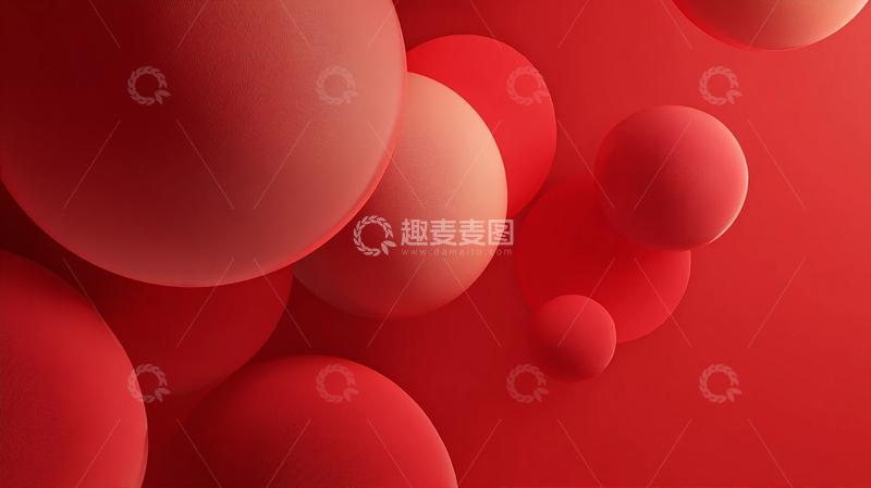 高清大图下载【趣麦麦图】红色球体的梦幻交响