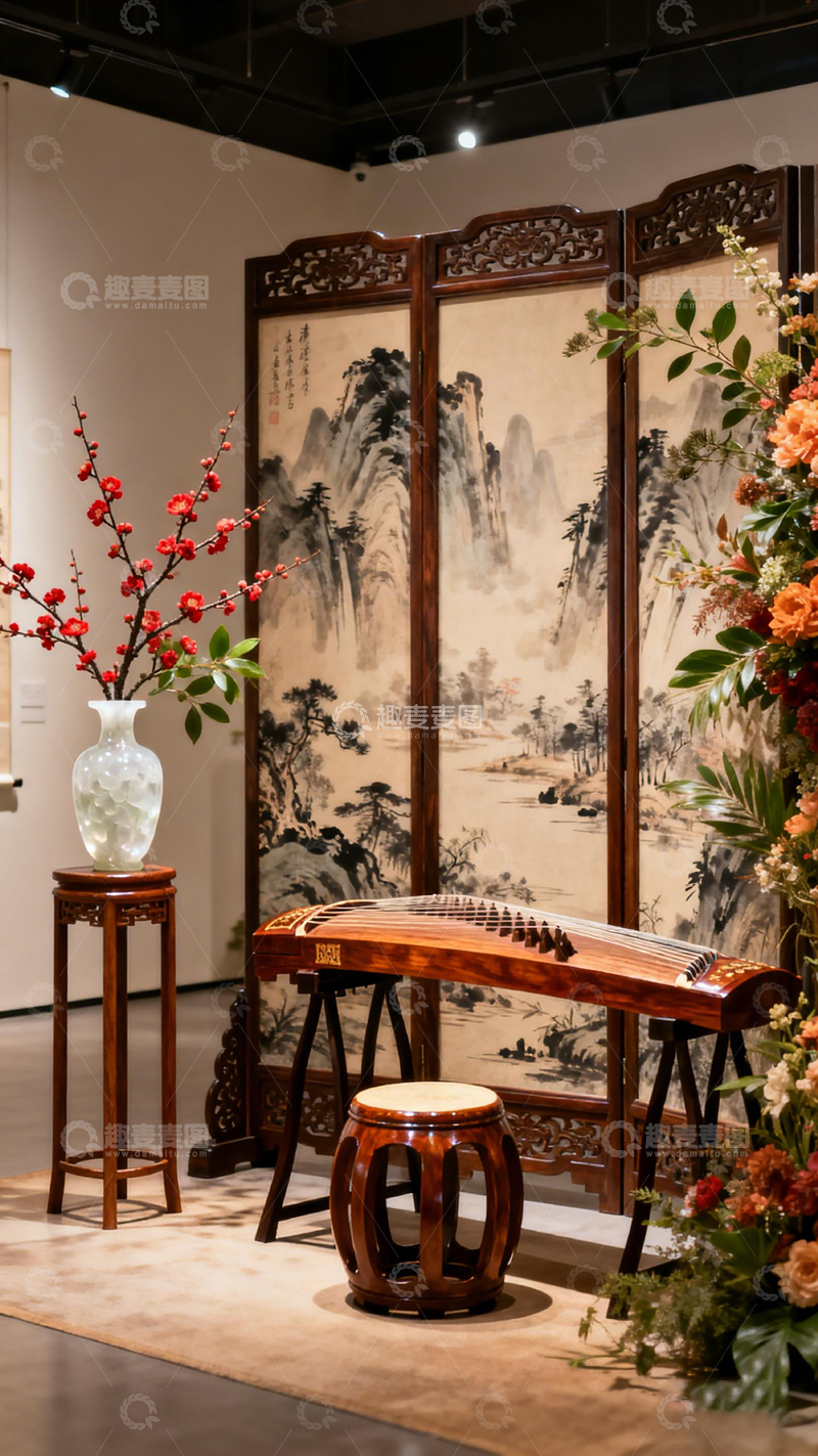 高清大图下载【趣麦麦图】古风古筝展示