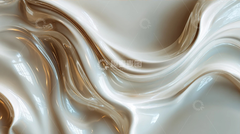 高清大图下载【趣麦麦图】乳白色丝绸波浪舞动