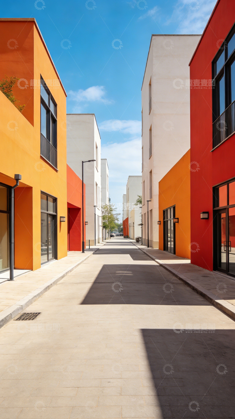 高清大图下载【趣麦麦图】现代都市街景色彩建筑