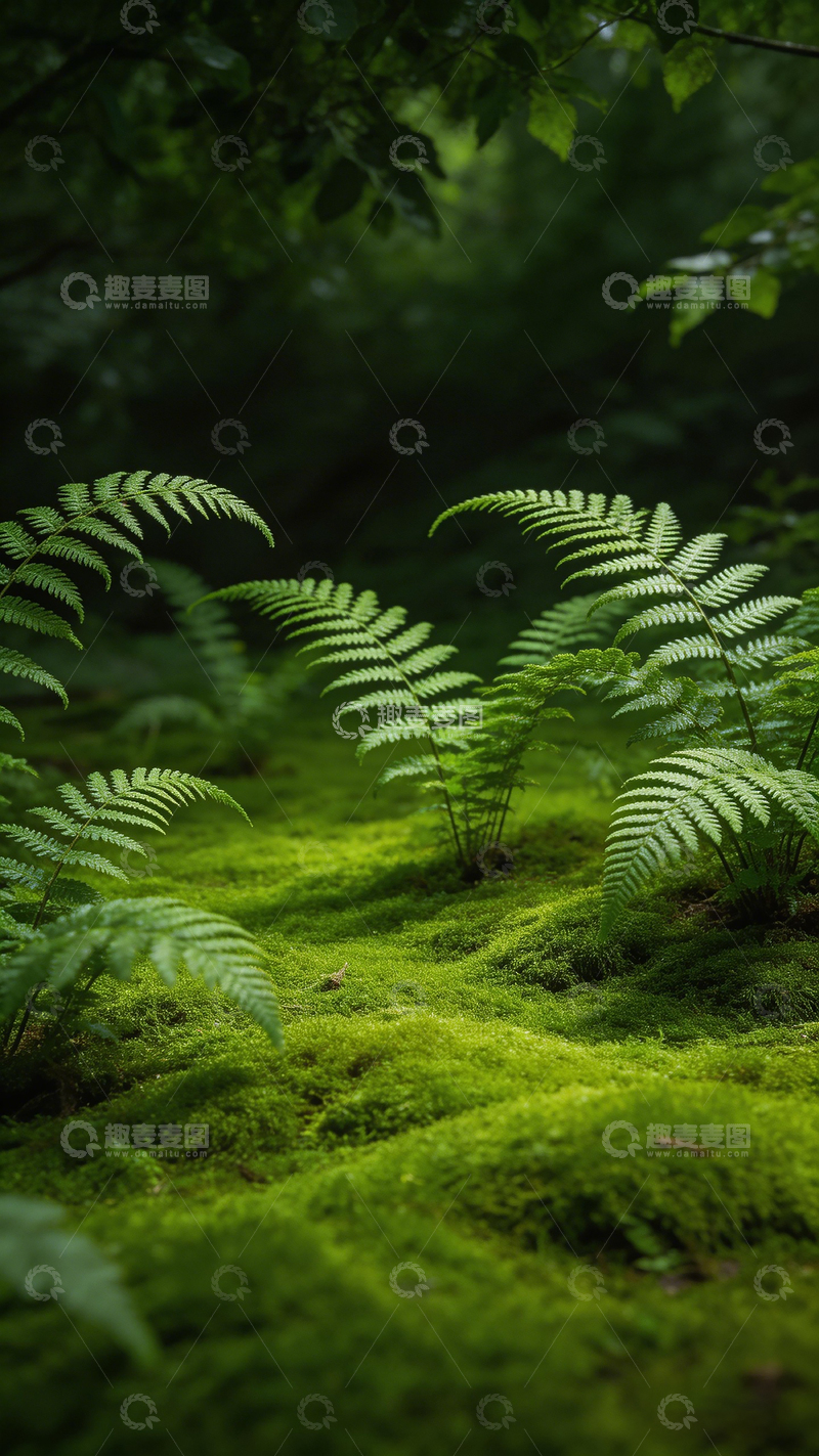 高清大图下载【趣麦麦图】森林绿意蕨类苔藓自然风光