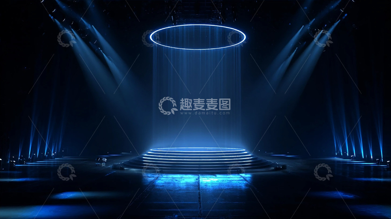 高清大图下载【趣麦麦图】星空下的未来光环舞台