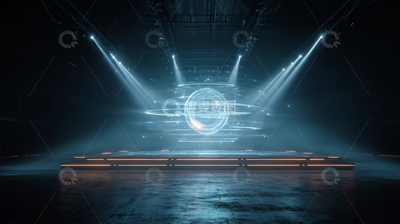 高清大图下载【趣麦麦图】光影交织的科技舞台