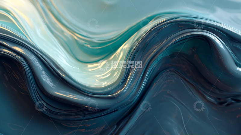 高清大图下载【趣麦麦图】潮汐之歌：蓝色的涟漪幻想