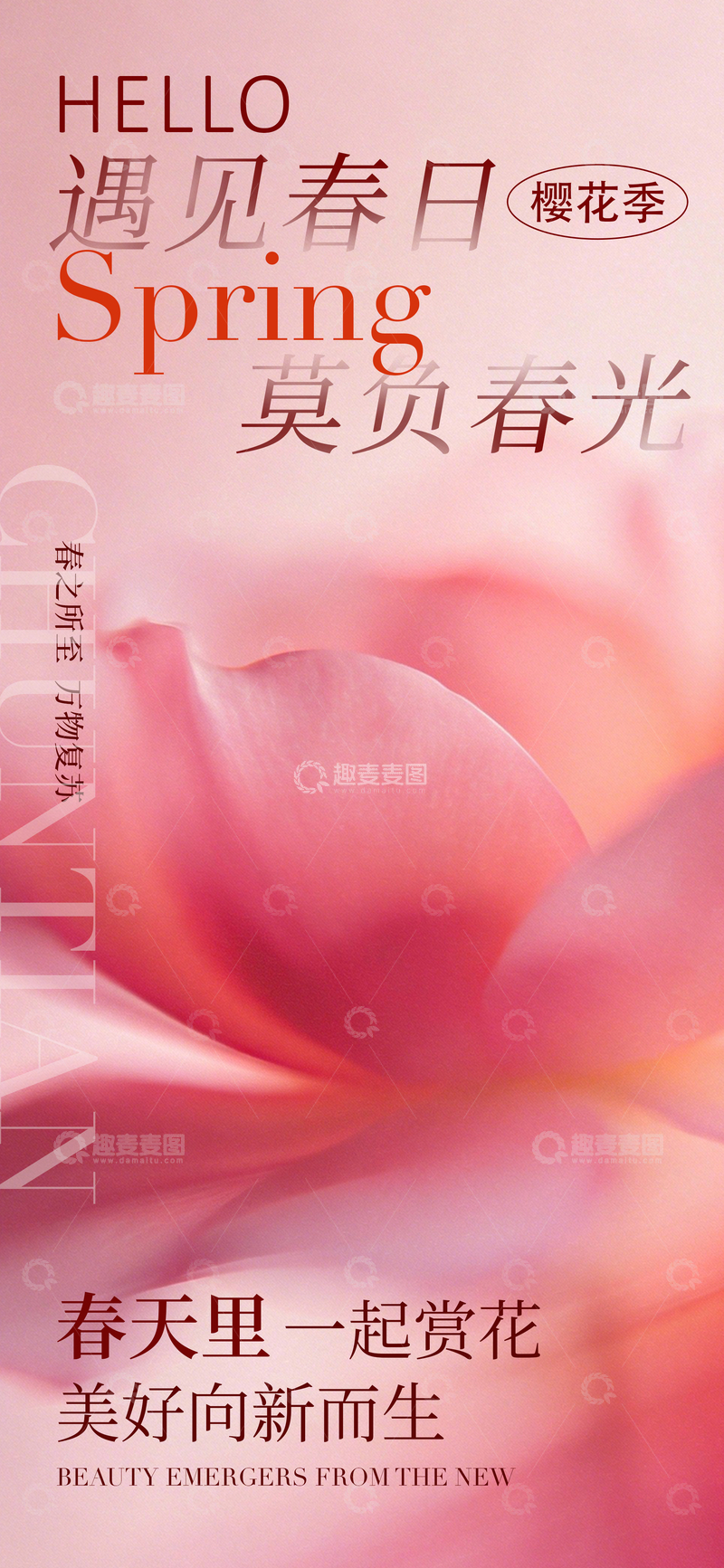 源文件下载【趣麦麦图】春日樱花美景宣传海报